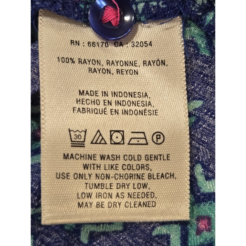 Maeve Anthropologie Ada Swing Blouse Women's 4 Blue Pink Aztec Sleeveless - Picture 6 of 10